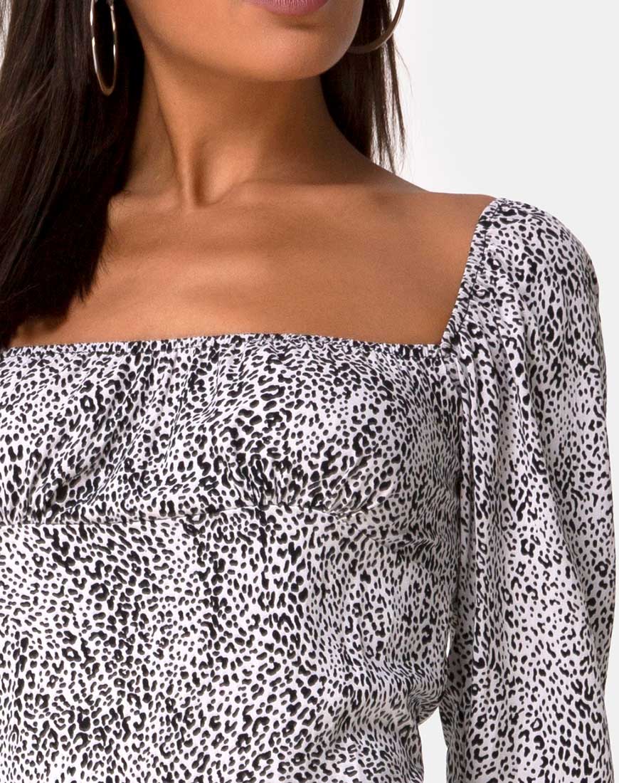 Bild von Kaleel Kleid in Leo Spot in Schwarz und Weiß