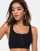 Image of Kalica Crop Top in Rippe Schwarz