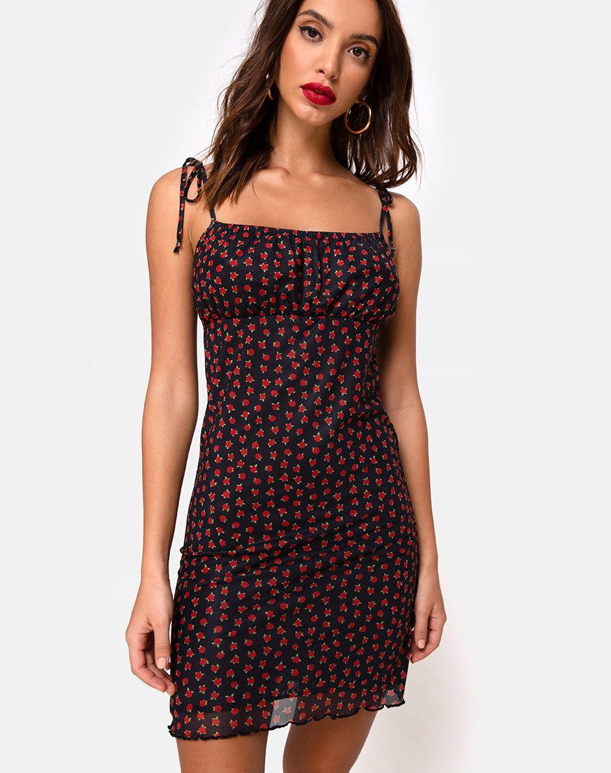 Kaline Kleid aus gepunktetem rosa Netz