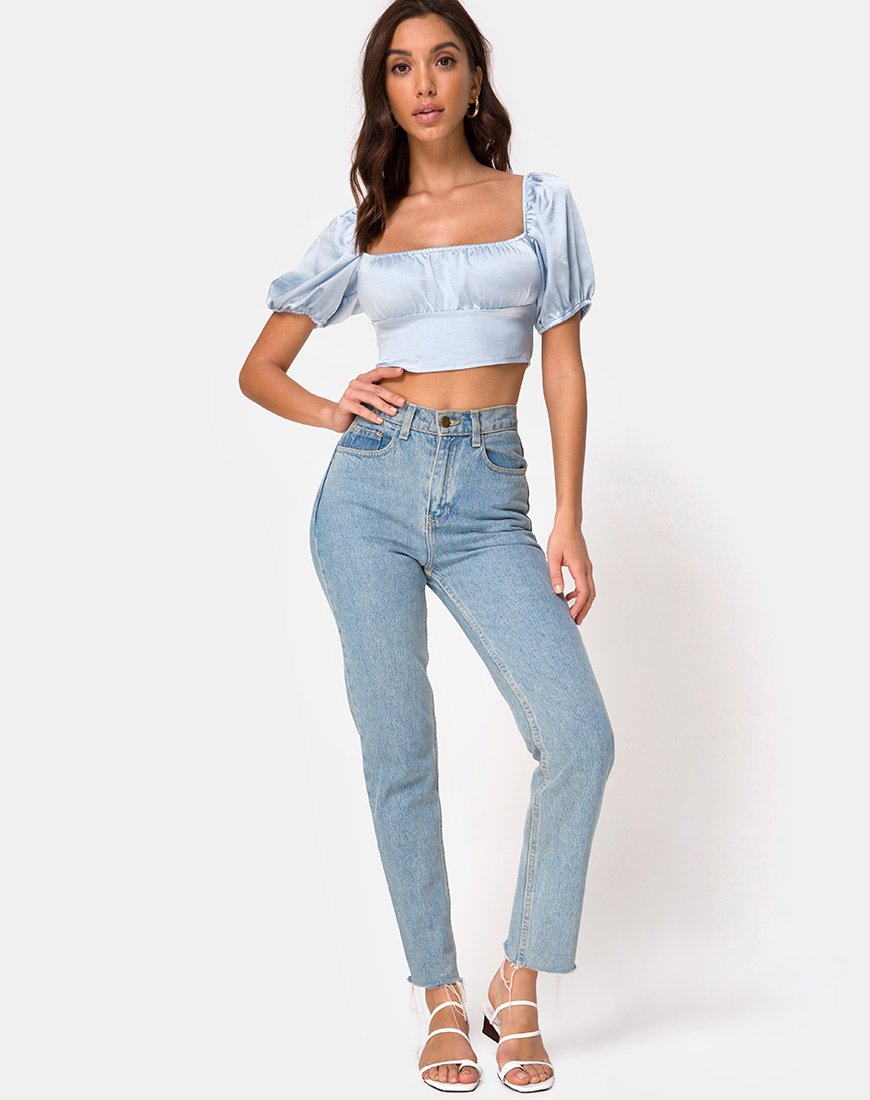 Bild von Kalua Crop Top in Satin Powder Blue