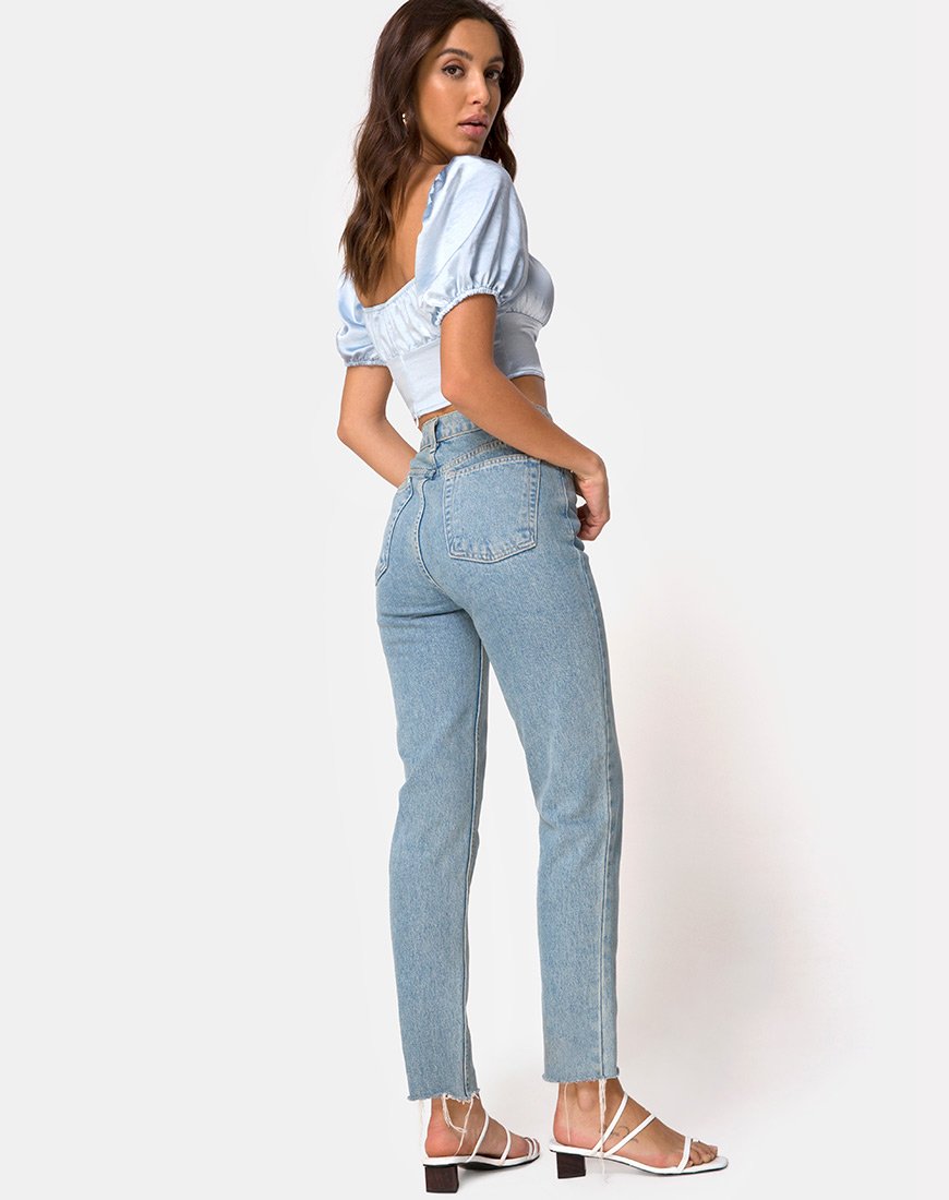 Bild von Kalua Crop Top in Satin Powder Blue