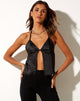 Kamara Cami Top in PU Schwarz