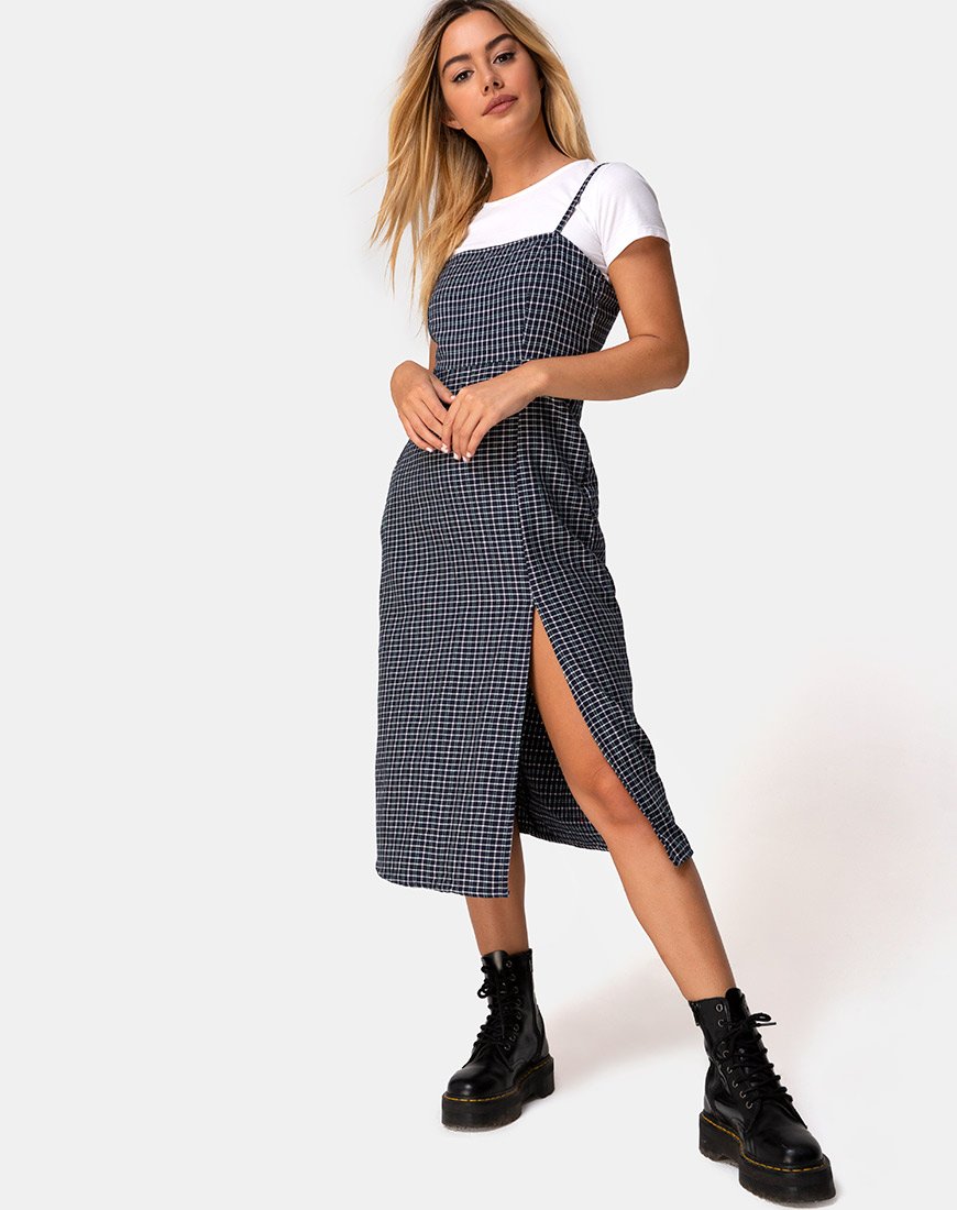Kaoya Kleid in Karo Grün Schwarz