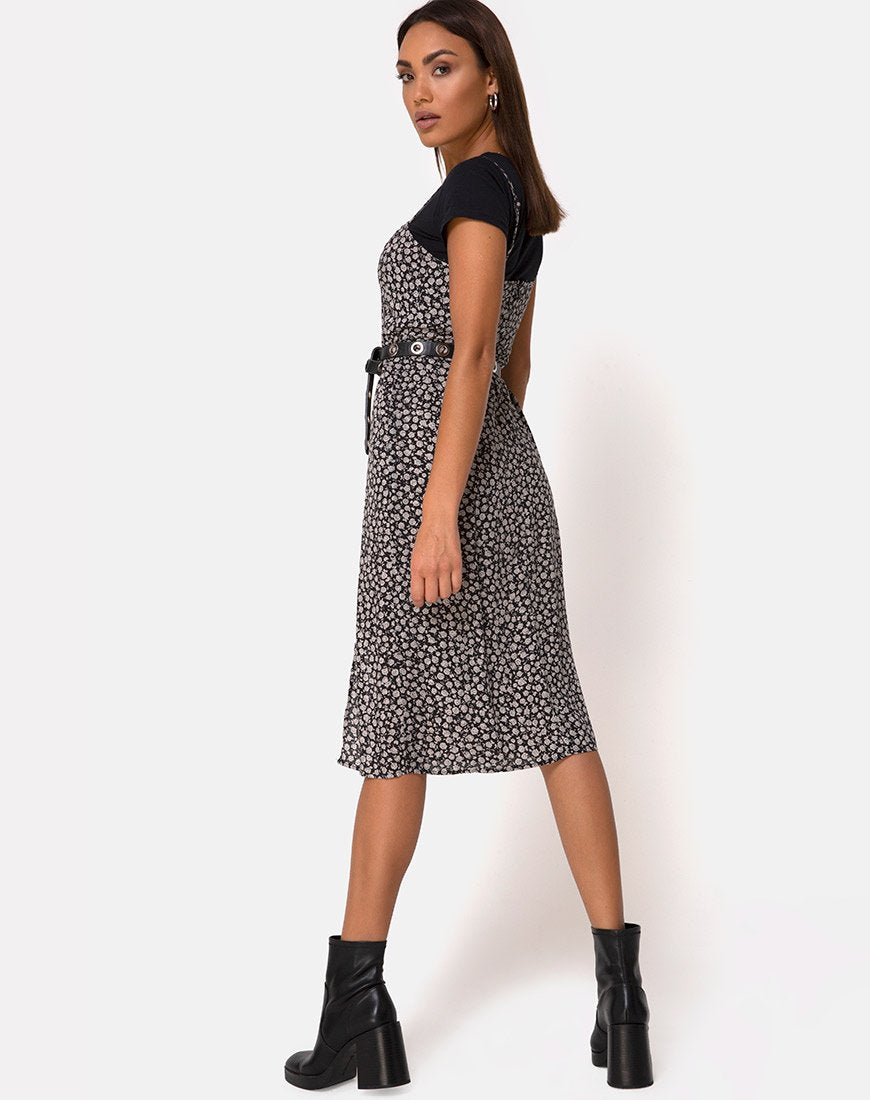 Image of Kaoya Midikleid in Ditsy Rose Schwarz