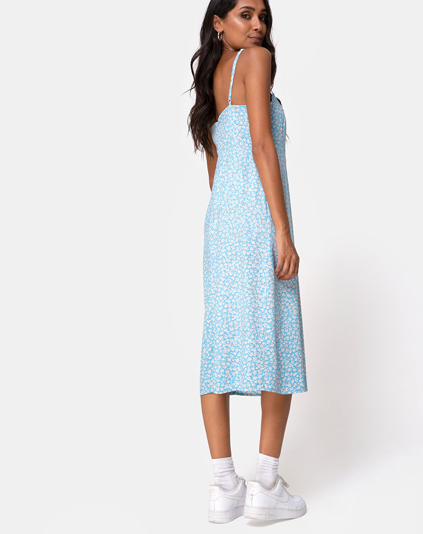 Image of Kaoya Midikleid in Ditsy Rose Blau