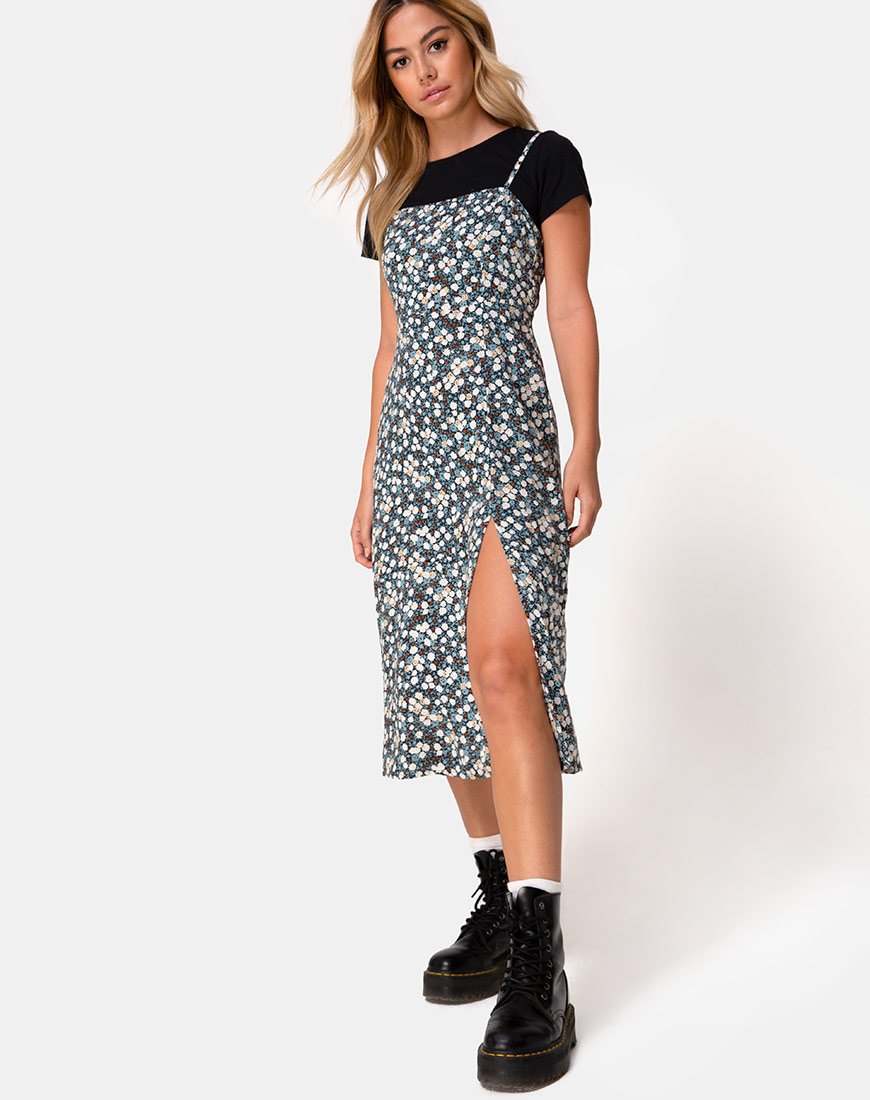 Kaoya Kleid in Floral Field Navy