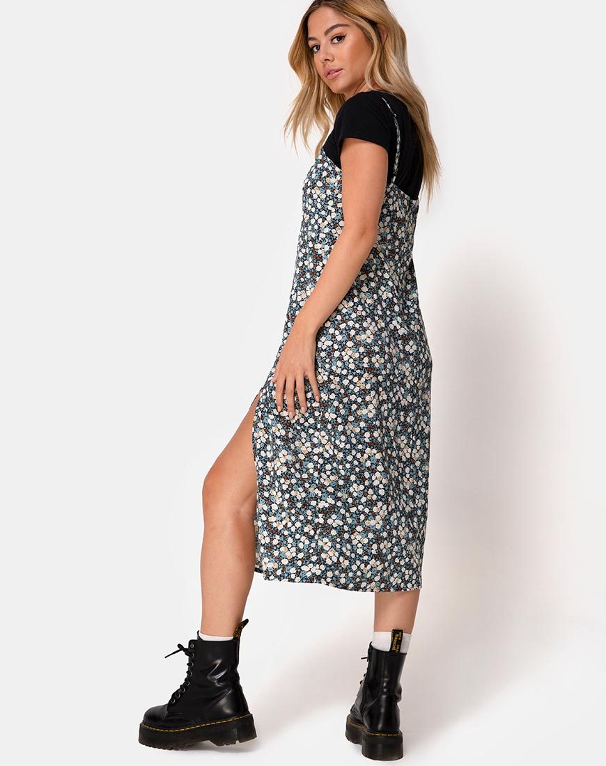 Kaoya Kleid in Floral Field Navy