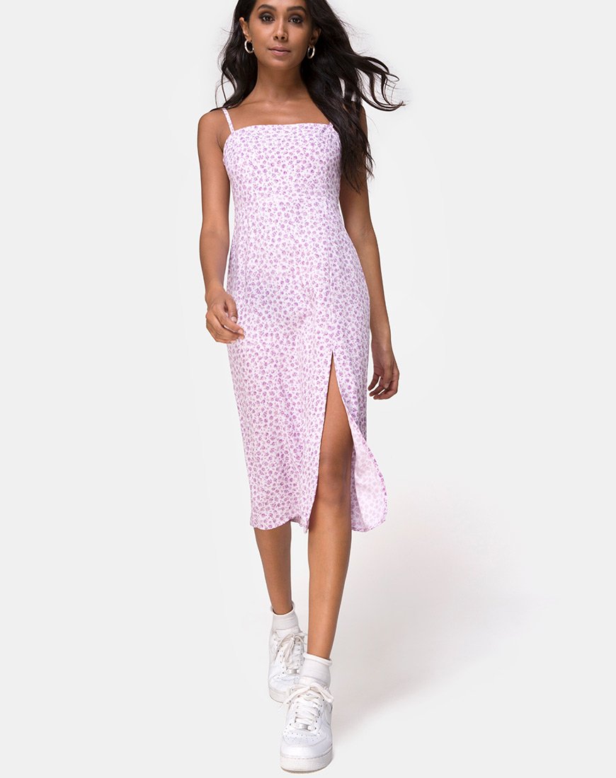 Image of Kaoya Midikleid in Ditsy Rose Flieder