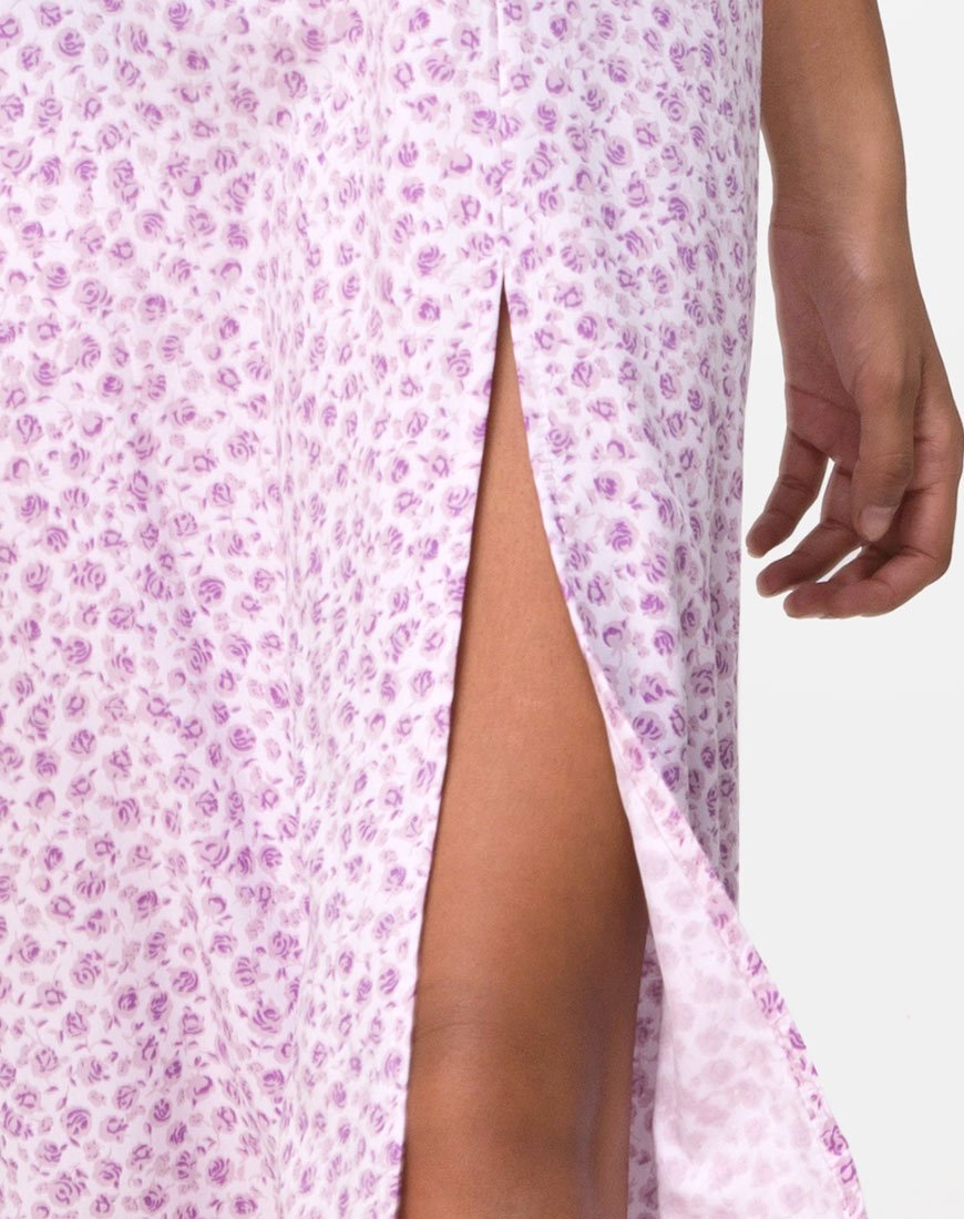 Image of Kaoya Midikleid in Ditsy Rose Flieder