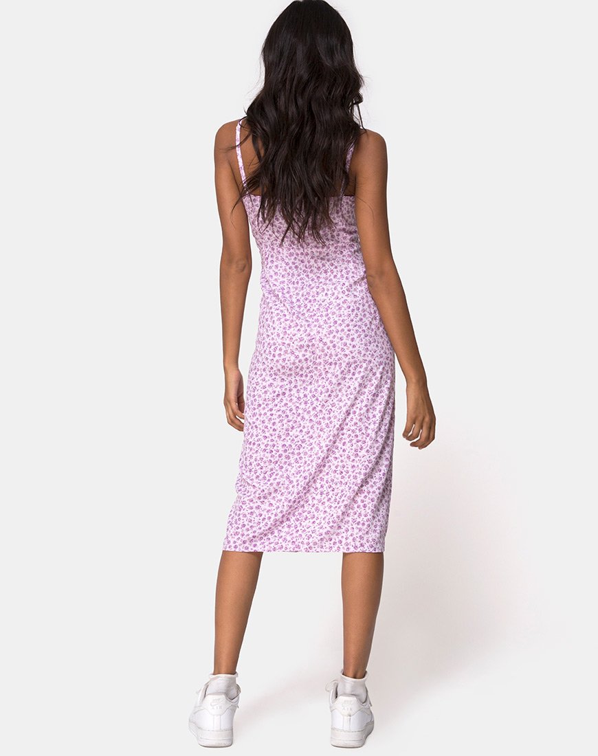 Image of Kaoya Midikleid in Ditsy Rose Flieder