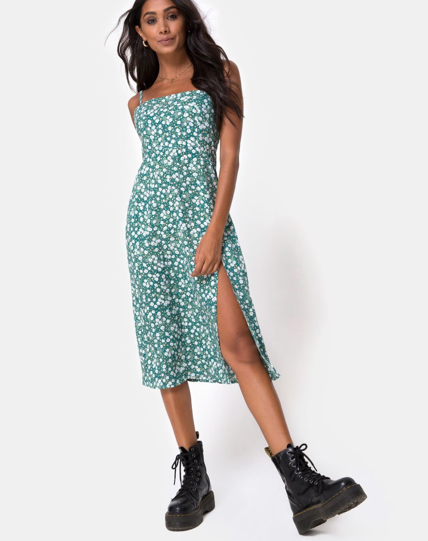 Image of Kaoya Midikleid mit Blumenmuster in Grün