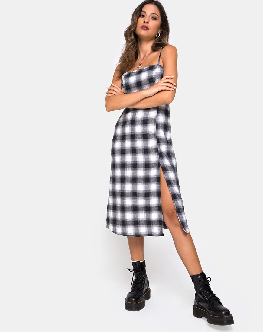 Kaoya Kleid aus Karo Schwarz Weiß
