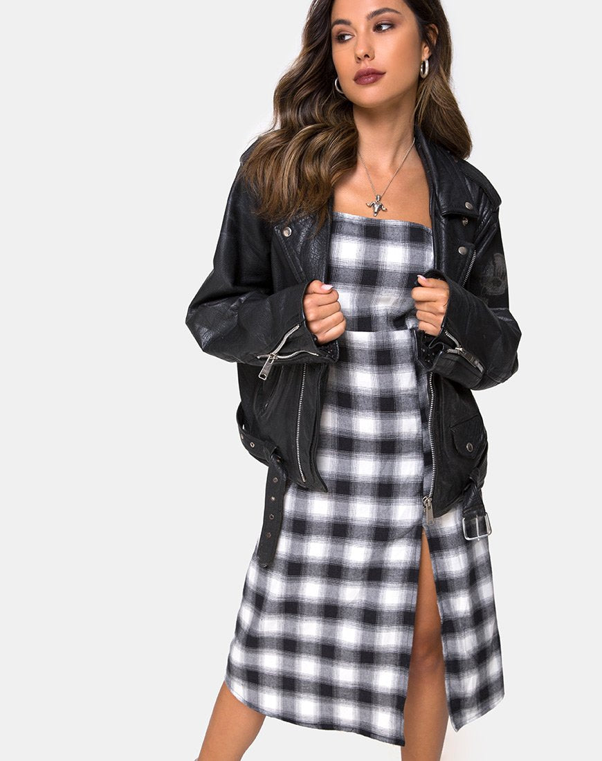 Kaoya Kleid aus Karo Schwarz Weiß