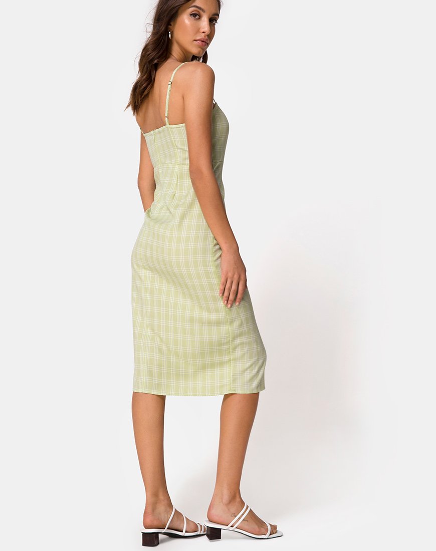 Kaoya Midikleid in Salbei Karo
