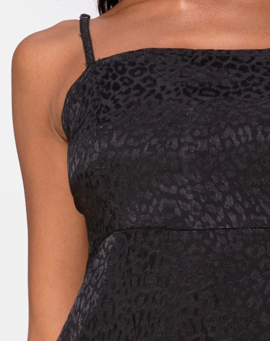 Image of Kaoya Midikleid aus Satin Gepard Schwarz