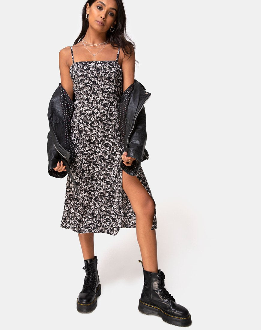 Kaoya Midikleid aus Wild Tulip Schwarz