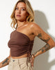 Bild von Kara Crop Top aus Lycra Deep Mahogany