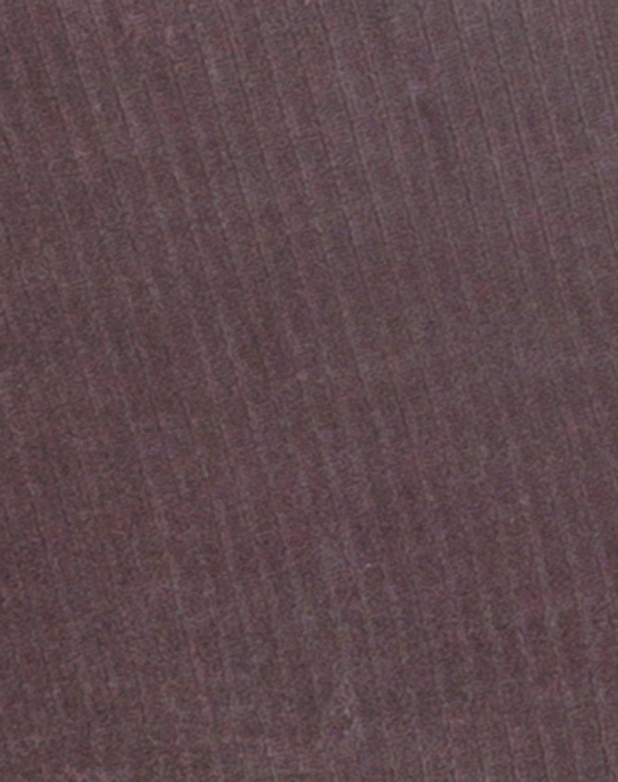 Image of Kardie Bodycon Kleid aus Samt in Mokka Rippe