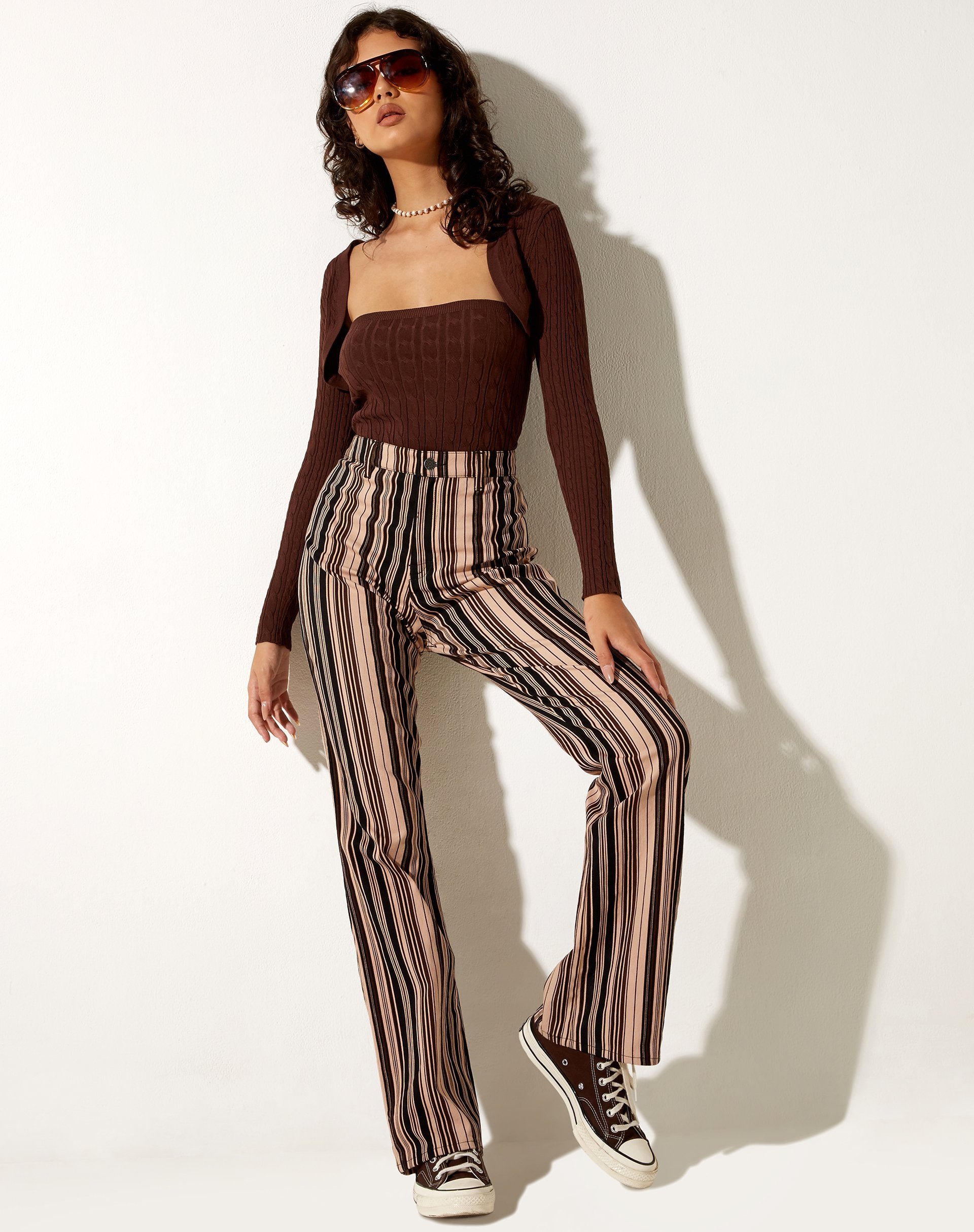 Image of Gya Langarm-Top in Knit Chocolate
