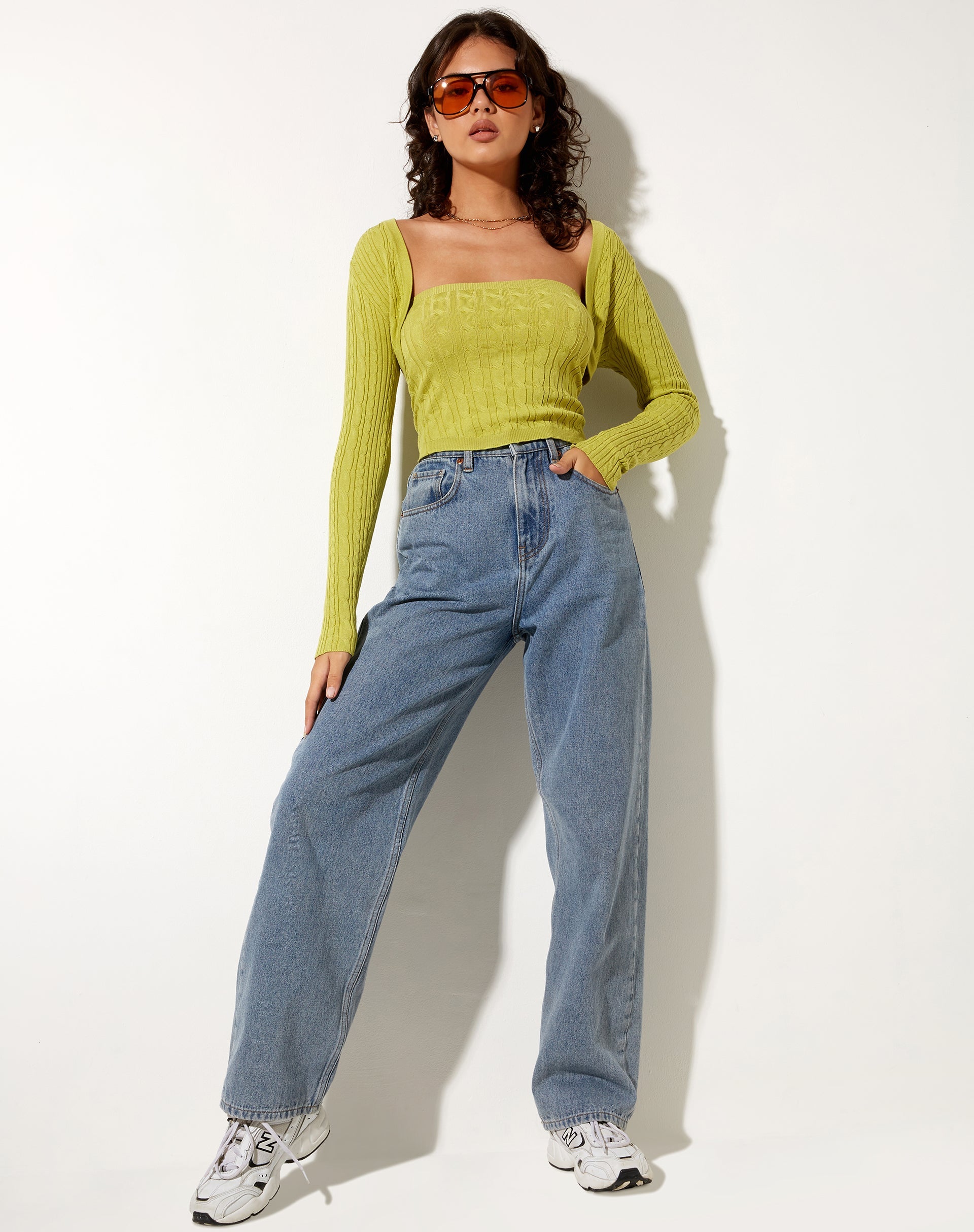 Image of Gya Langarm-Top in Knit Olive