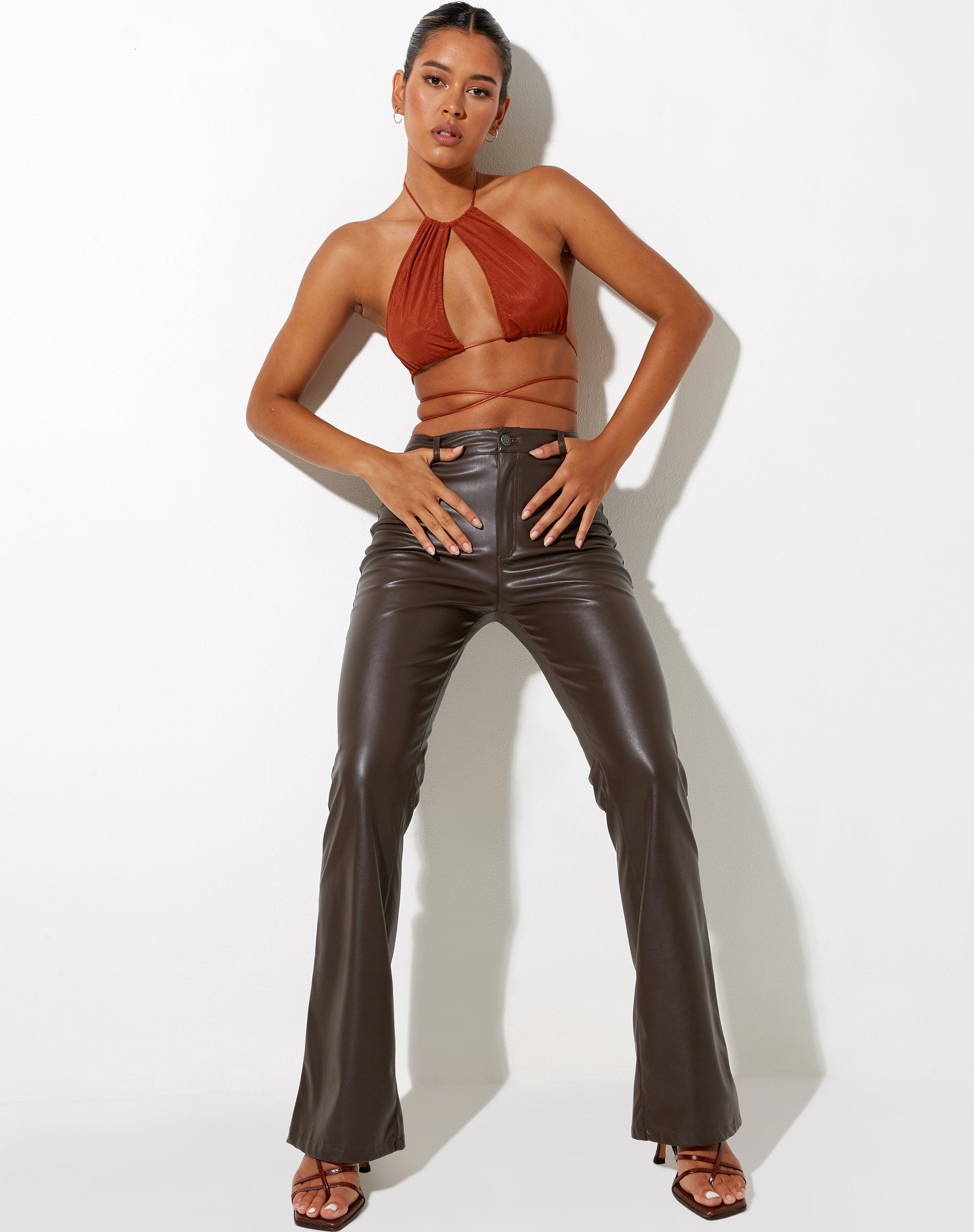 Image von Karti Crop Top aus Mesh Toffee