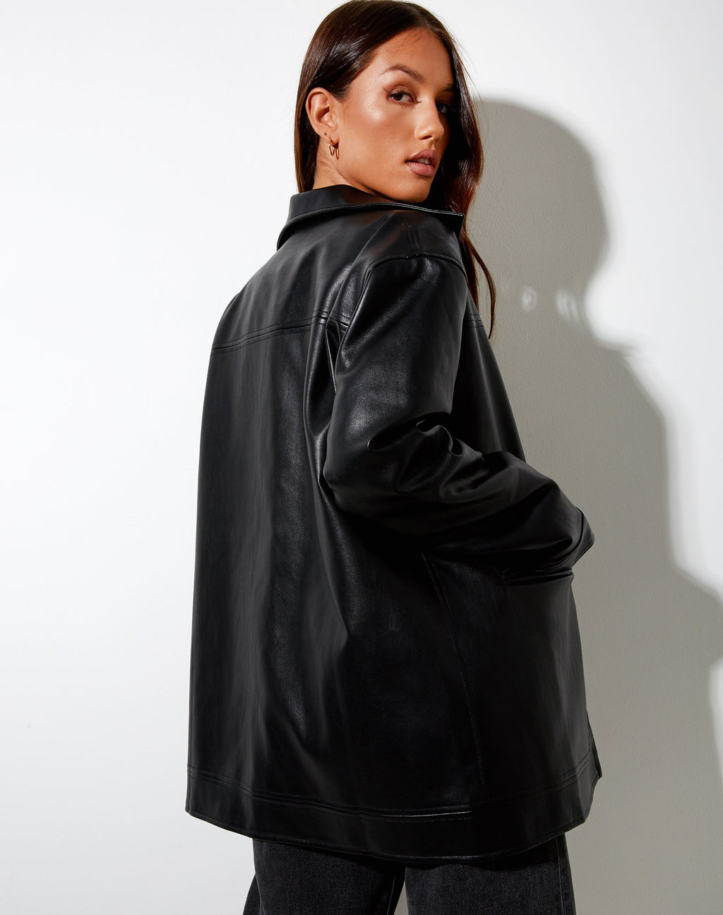 Katana Jacke in Pu Schwarz