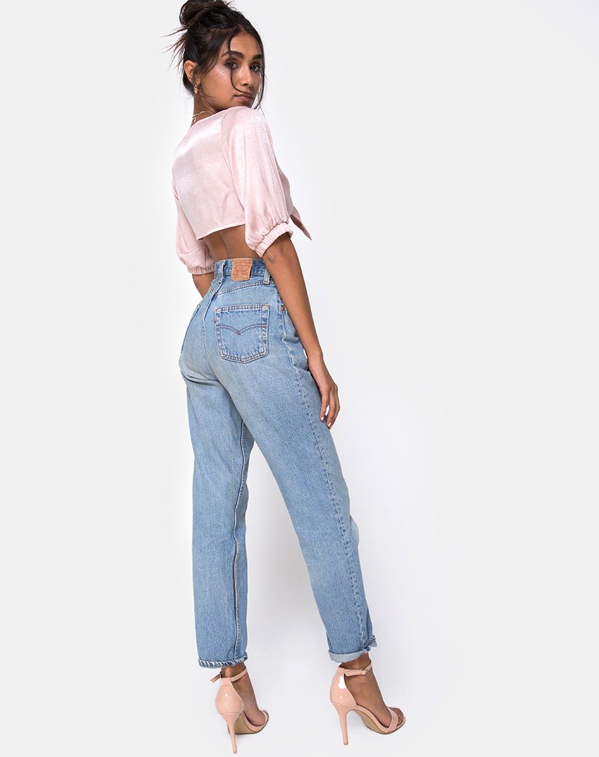 Bild von Kavida Crop Top in Satin Dusty Rose