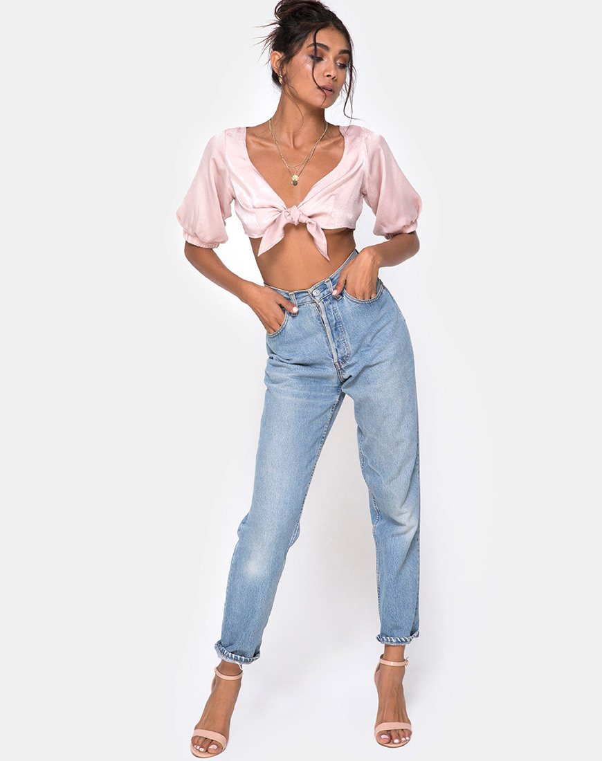 Bild von Kavida Crop Top in Satin Dusty Rose
