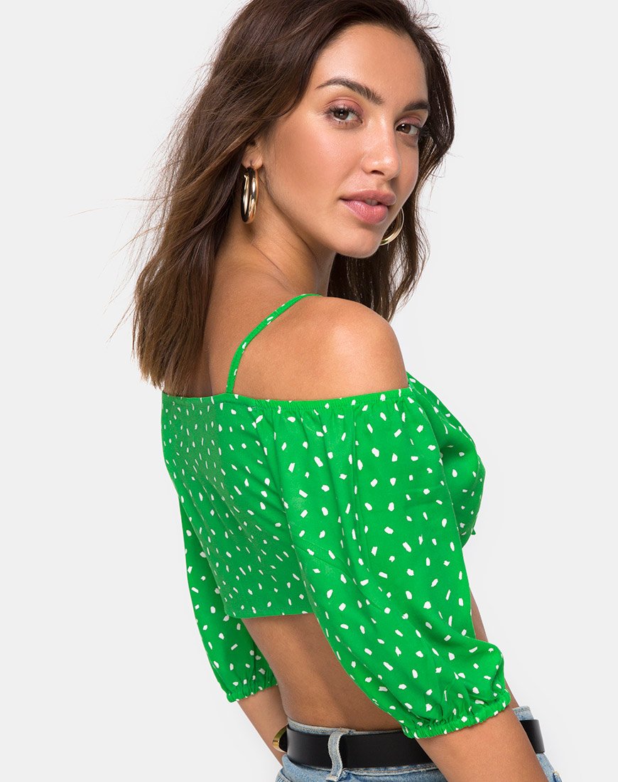 Kavon Crop Top in Grün Diana Dot
