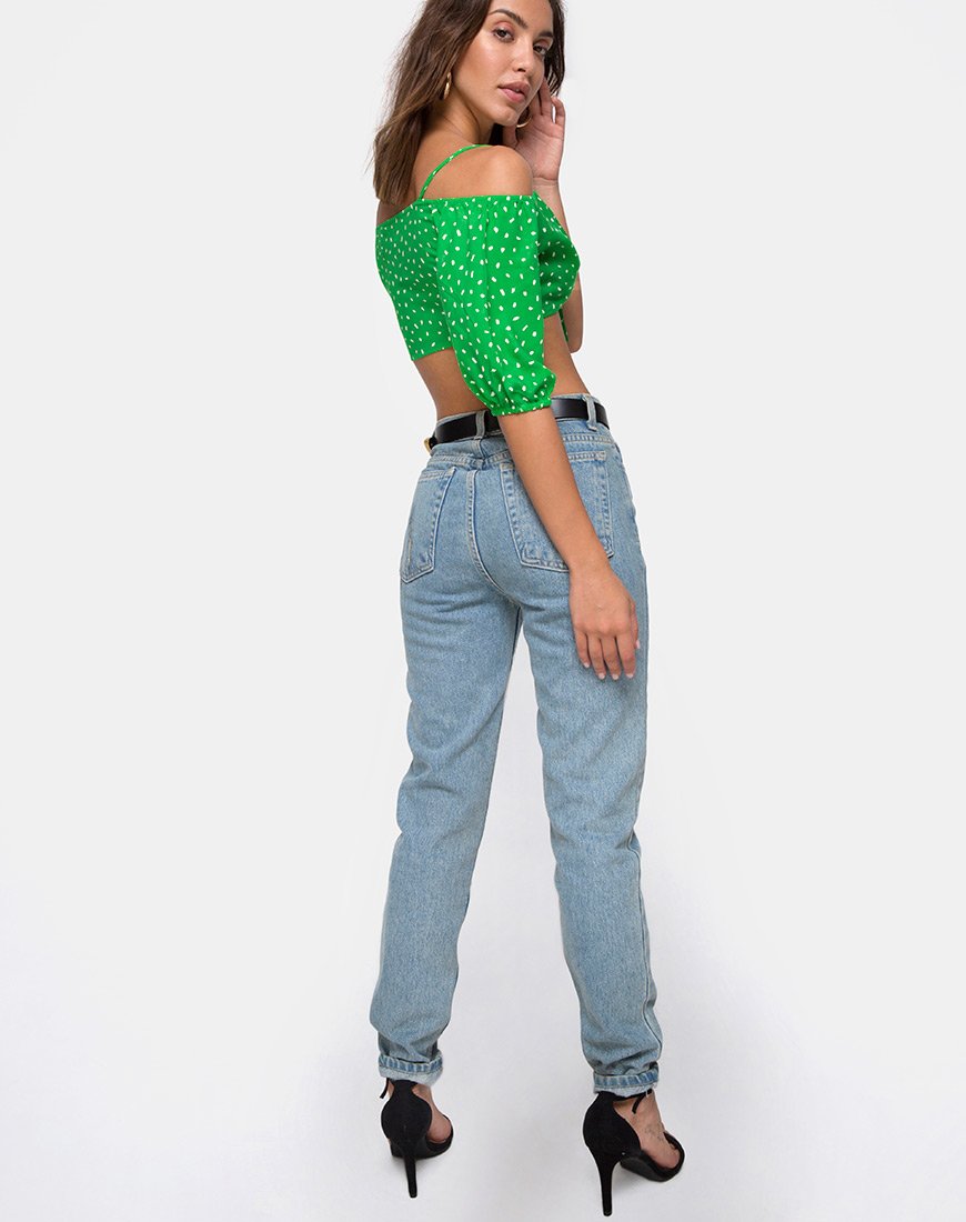 Bild von Kavon Crop Top in Grün Diana Dot