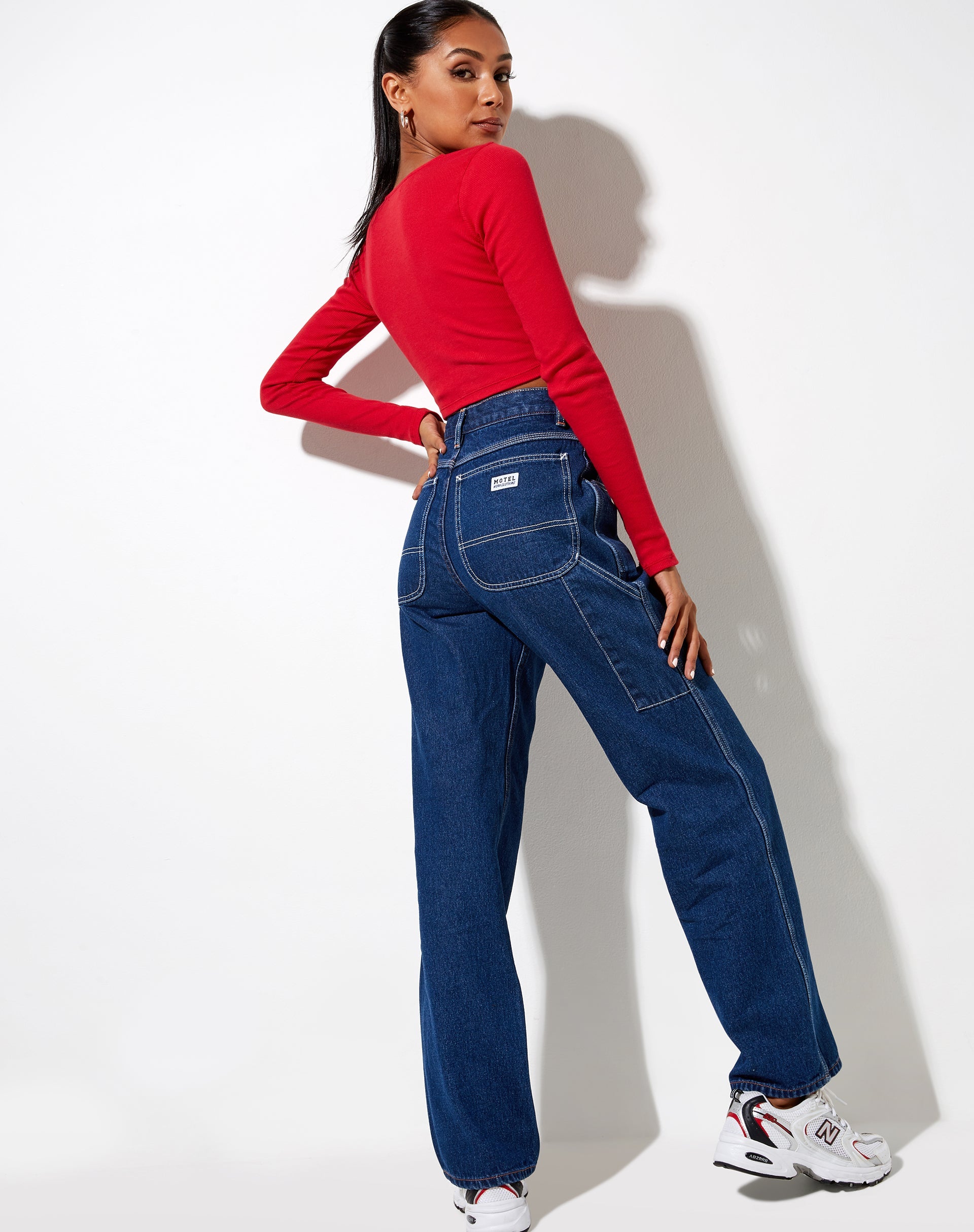 Bild von Kaya Crop Top aus Rippstrick in Rot