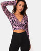 Bild von Kayak Wrap Top in Blush Zebra Mesh