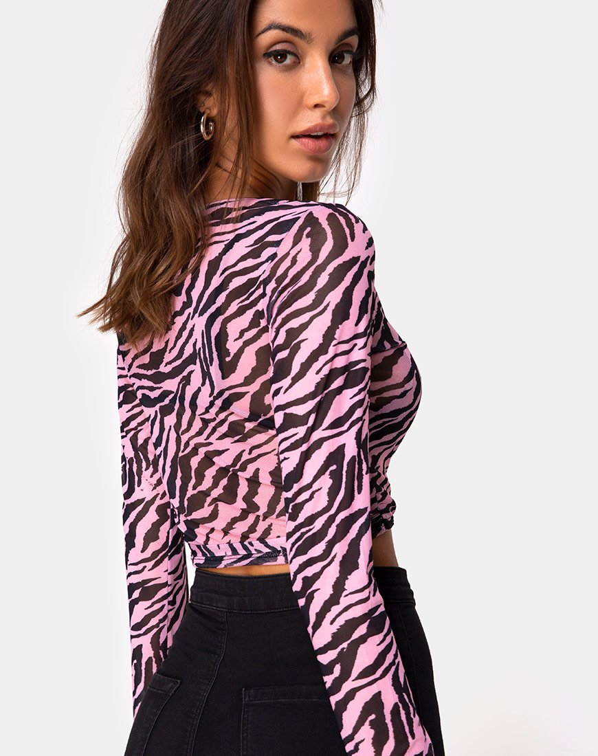 Kajak-Wickeloberteil in Blush Zebra Mesh