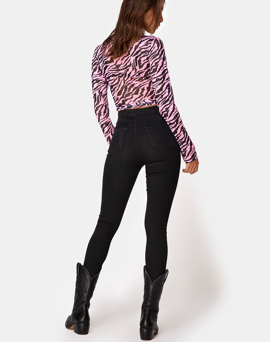 Bild von Kayak Wrap Top in Blush Zebra Mesh