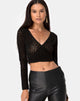 Image of Kajak Wrap Top in Kroko-Flock Schwarz