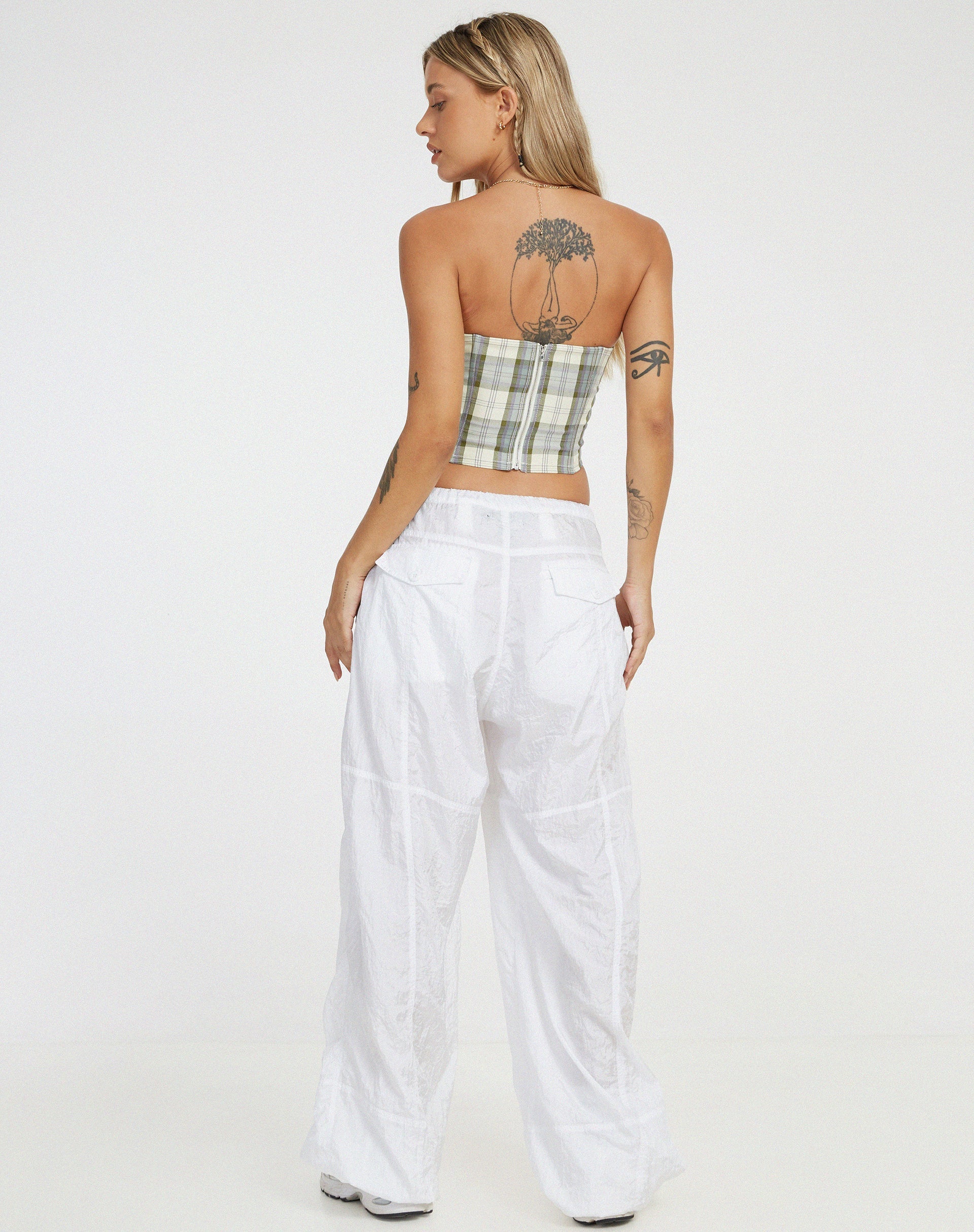 Bild von Kayashi Korsett in Karo Grün und Creme