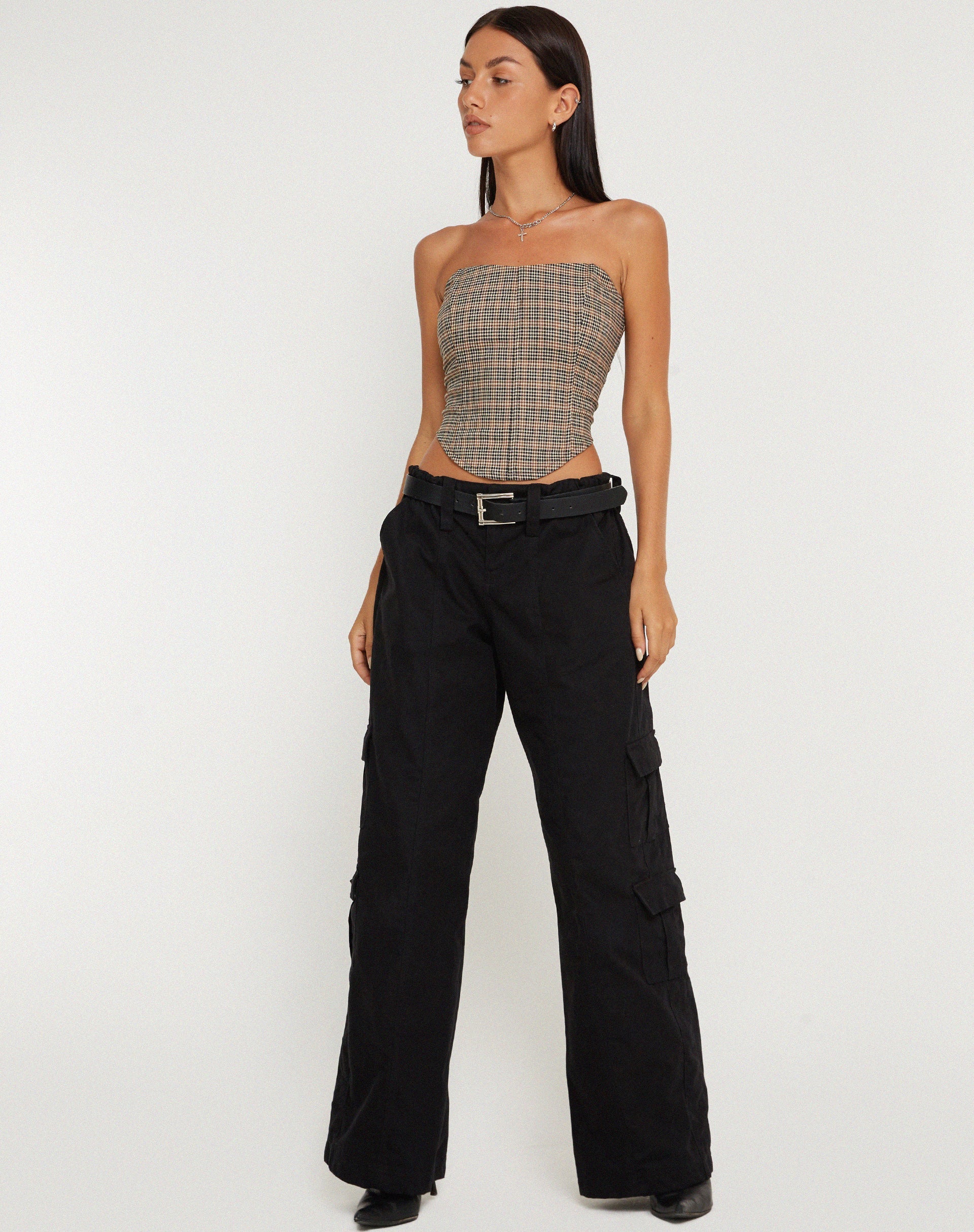 Abbildung von Kayashi Korsett-Oberteil in Micro Brown Check
