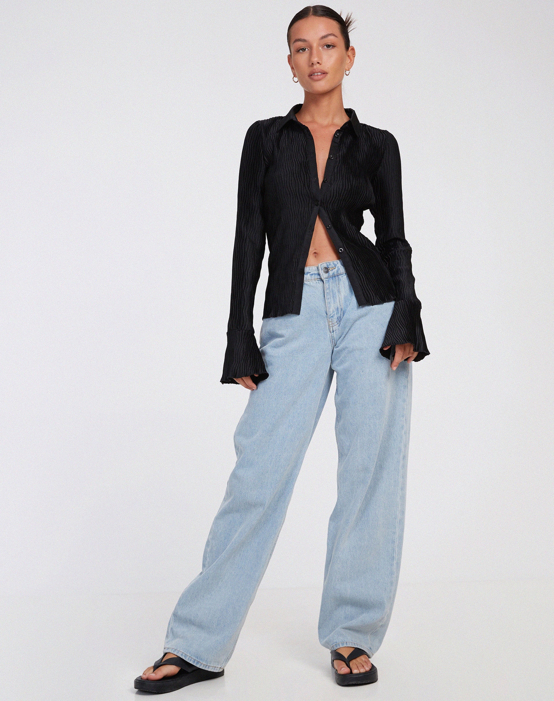 Bild von Keani Shirt in Crinkle Black