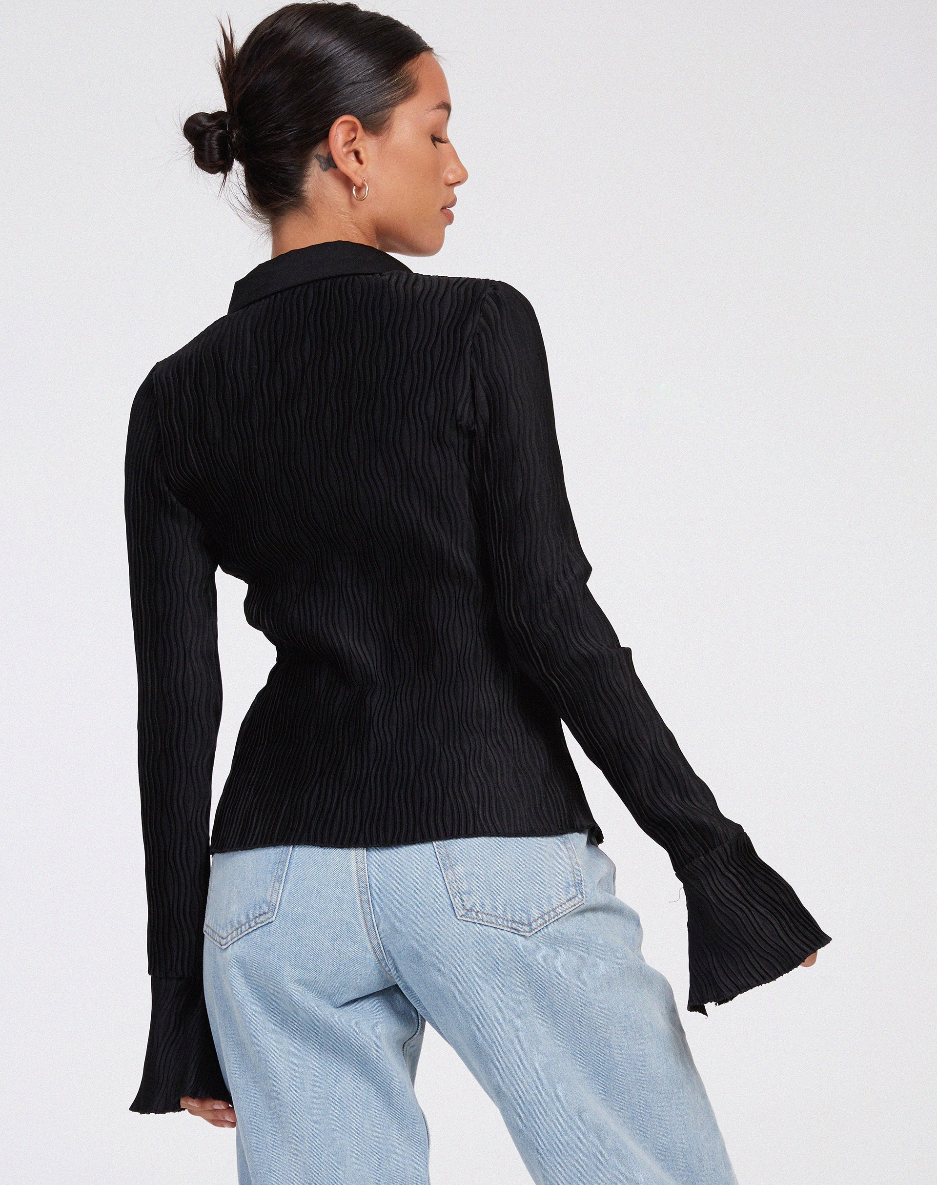 Bild von Keani Shirt in Crinkle Black