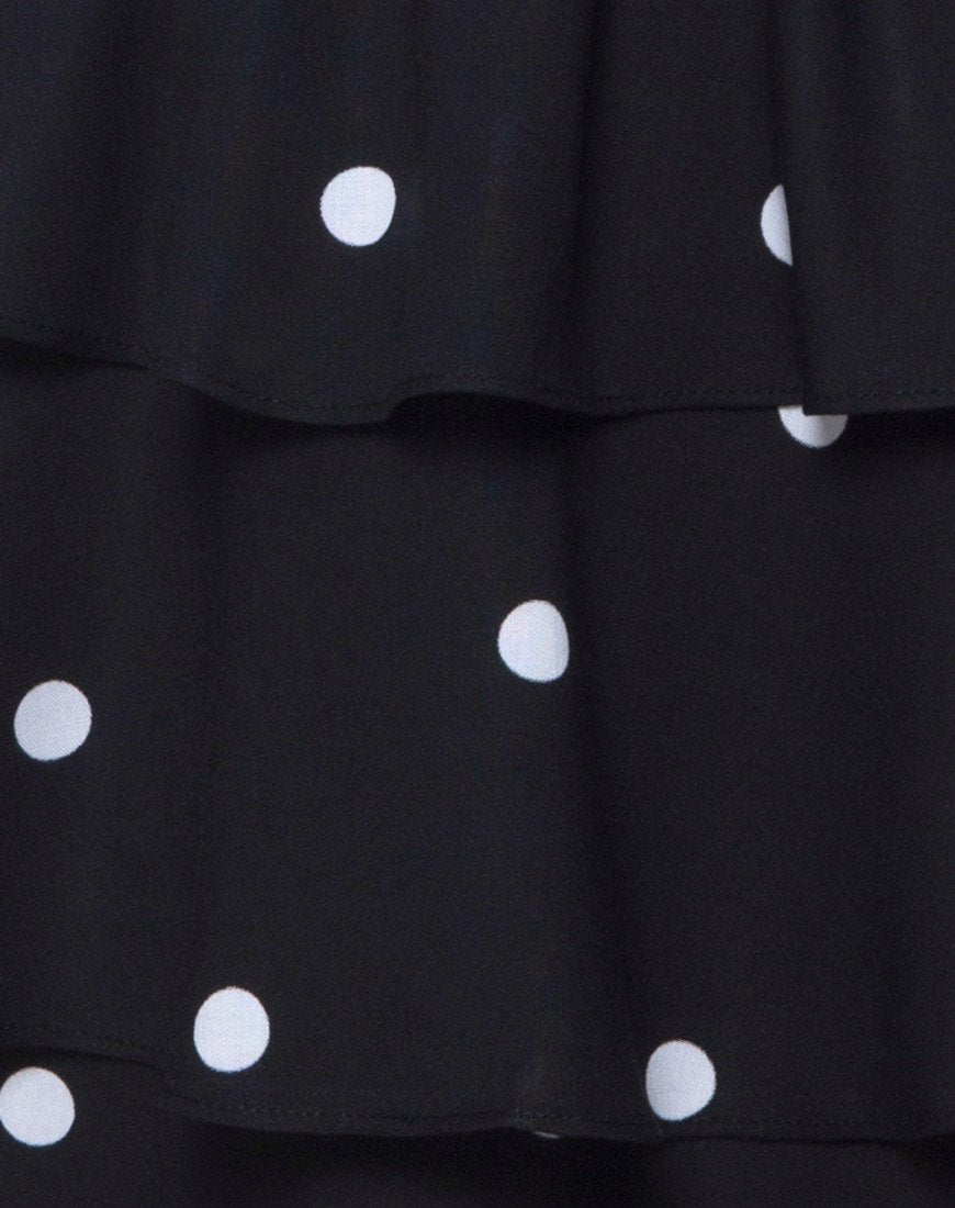 Image of Kepsibelle Kleid in Schwarz und Weiß Polkadot