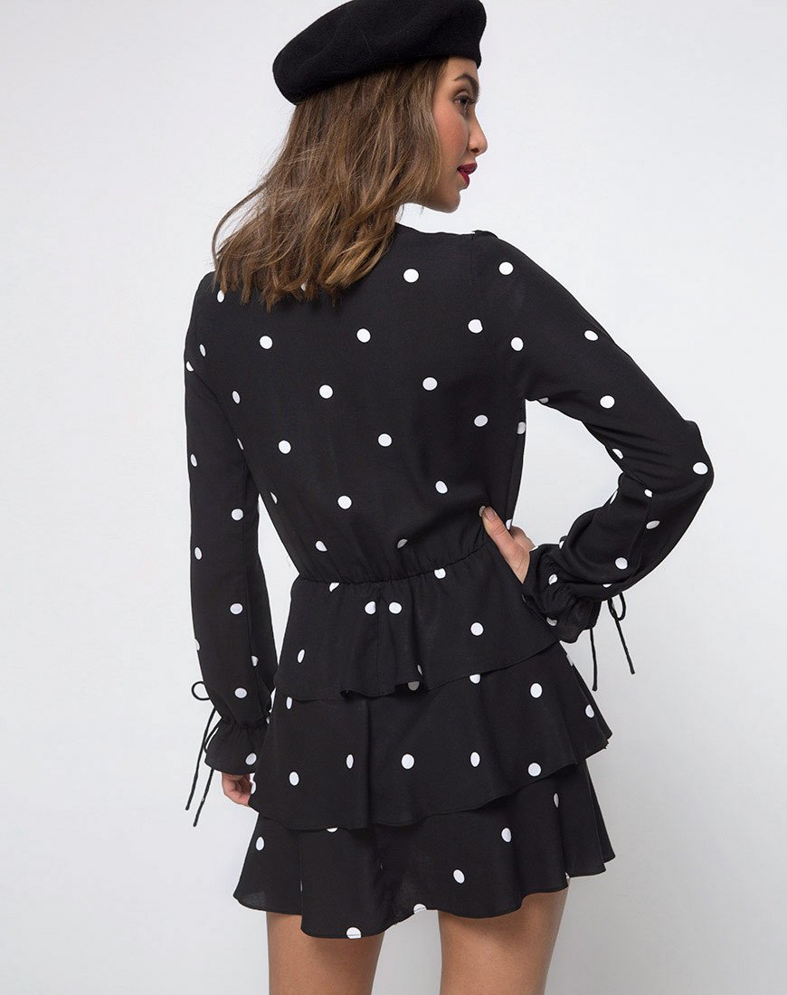Kepsibelle Kleid in Schwarz und Weiß Polkadot