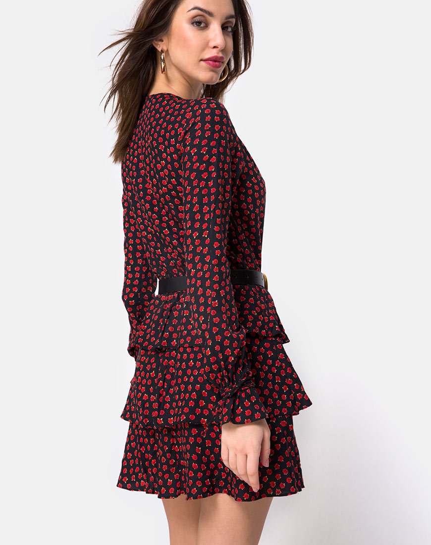 Kepsibelle Kleid in Dotty Rose Schwarz