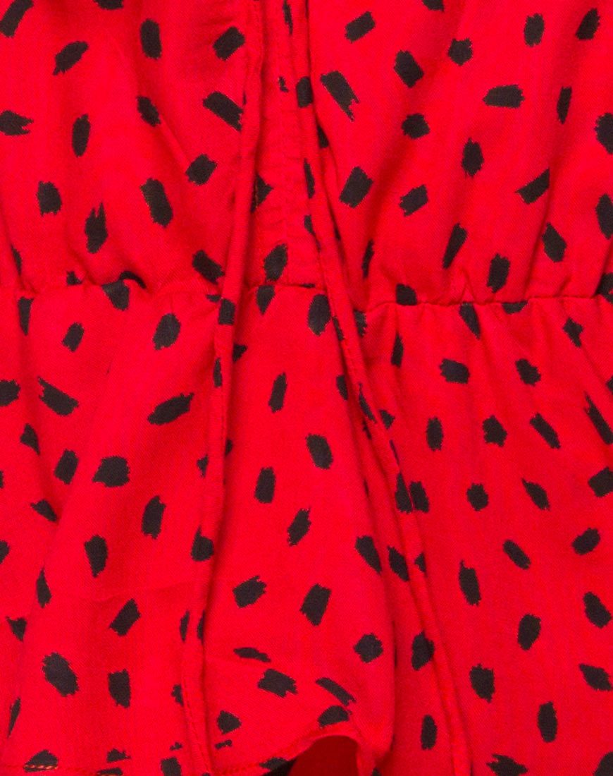 Image of Kepsibelle Kleid in Mini Diana Dot Rot und Schwarz