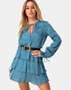 Image of Kepsibelle Kleid in Satin Rose Dusty Blue