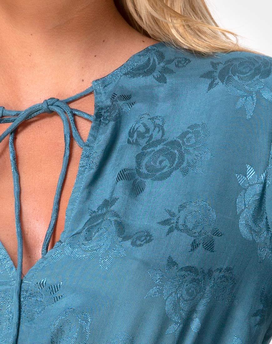 Image of Kepsibelle Kleid in Satin Rose Dusty Blue