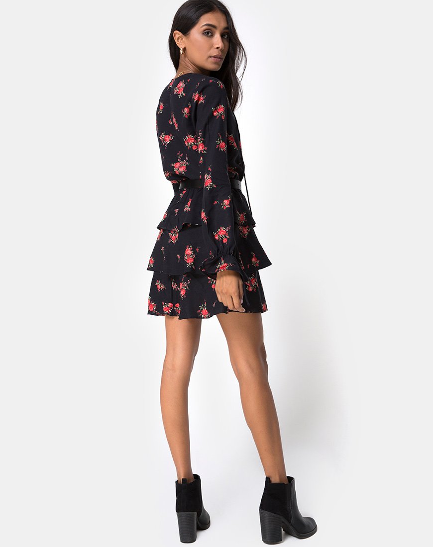 Image of Kepsibelle Kleid in Soi Rose Schwarz und Rot