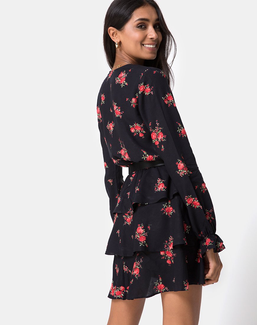 Kepsibelle Kleid in Soi Rose Schwarz und Rot