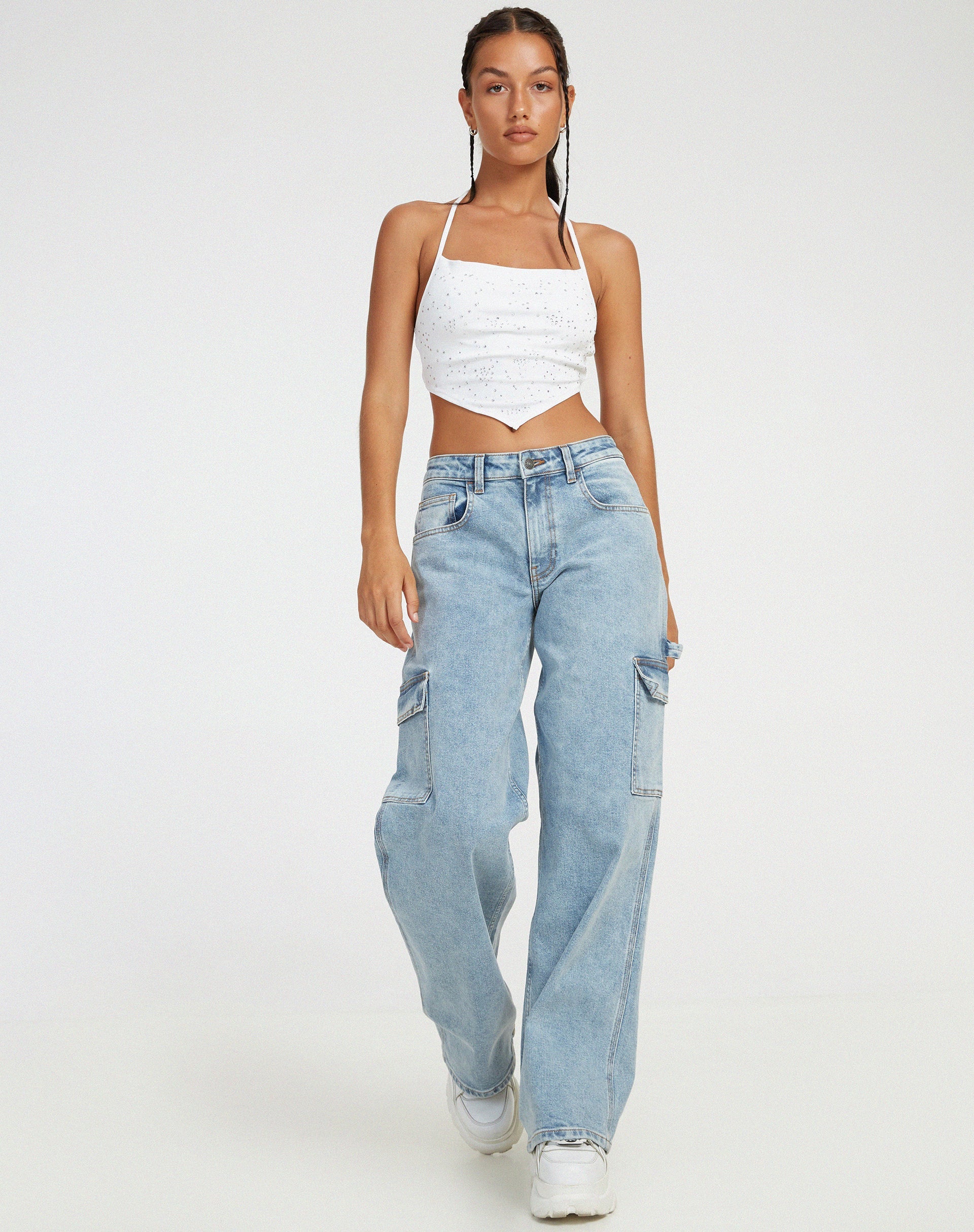 Abbildung von Ketida Crop Top in Weiß Diamante