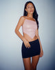 Bild von Ketida Crop Top in Drape Pailletten Metallic Rosa