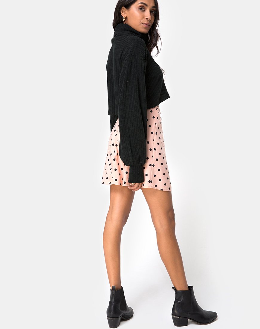 Bild von Khabel A-Linien-Rock in New Polka Nude Schwarz